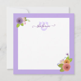Correspondance Hébreu Monogramme SHIN Carte de remerciements pers