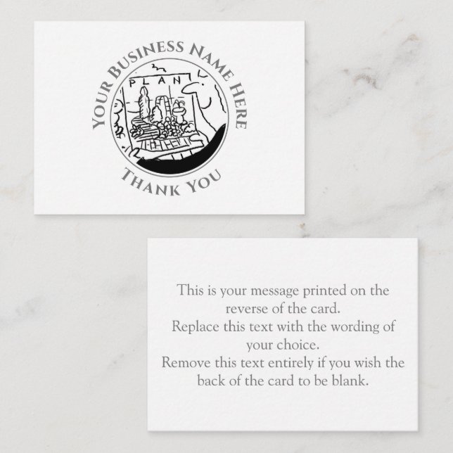 Correspondance Jardin Design Paysage Carte de note Merci (Devant / Derrière)