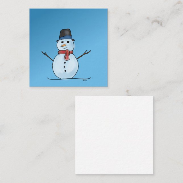 Correspondance Jolie carte plate de bonhomme de neige (Devant / Derrière)