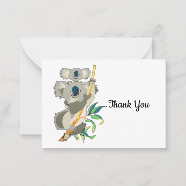 Correspondance Koala Bear Carte de remerciements (Devant)