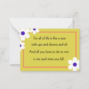 Correspondance Life Is Like A Race - Carte de devis