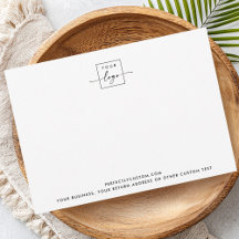 Logo personnalisé texte moderne blanc carte de vis