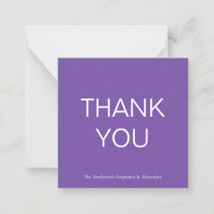 Correspondance Mini carte de note de Carré de Merci violet simple
