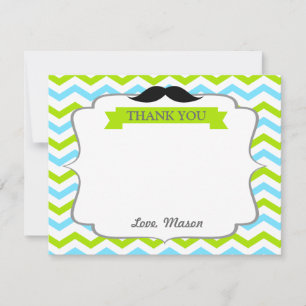 Correspondance Moustache Little Man Carte de remerciements