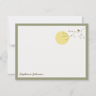 Correspondance Nesting Bird And Family Baby Merci Carte de note