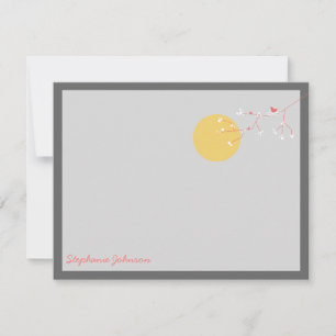 Correspondance Nesting Bird And Family Baby Merci Carte de note