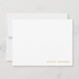 Correspondance Nom du monogramme Carte de note minimale blanche m