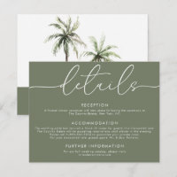 Palm Tree Tropical | Carte de détails minimaux pou