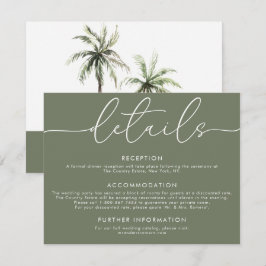 Correspondance Palm Tree Tropical | Carte de détails minimaux pou