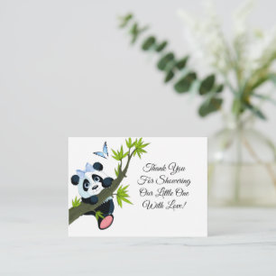 Correspondance Panda Cute Sur La Carte de remerciements Arbre