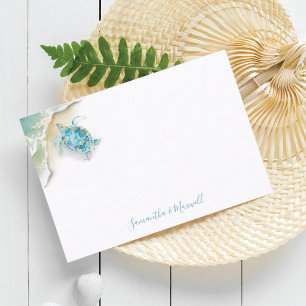 Correspondance Papeterie de plage à l'aquarelle Carte de note per
