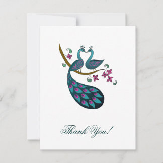 Correspondance Peacock -1 Carte de note de remerciement