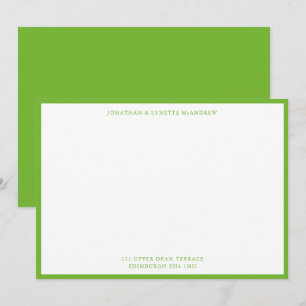 Correspondance Pear Green Classic Bordure Carte de note plate