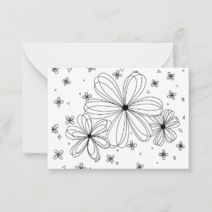 Correspondance Pétales flottantes - Carte de note florale colorée