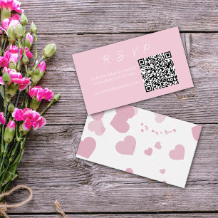 Correspondance Pink Love Heart Online Carte de note RSVP