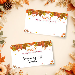 Correspondance Quel est votre nom d'automne cosy ? Carte de jeu d