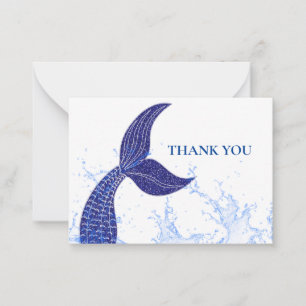 Correspondance Queue Bleue Du Carte de remerciements De Sirène