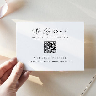 Correspondance RSVP minimaliste simple avec carte de code QR