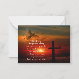 Correspondance Sunset Dove Cross Carte de remerciements