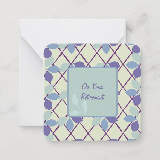 Correspondance Sur votre carte de note de retraite : (Devant)