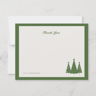 Correspondance Trio d'arbres de Noël | Carte de remerciement à pl