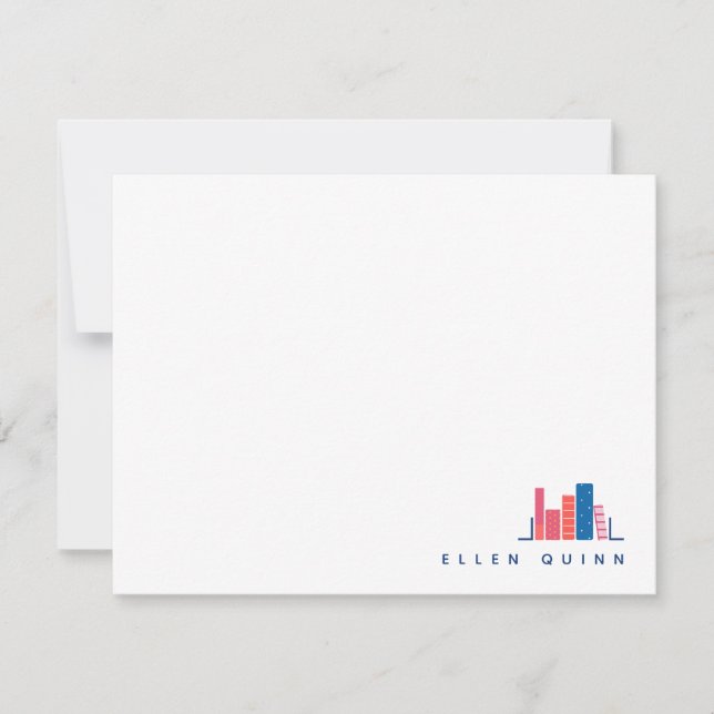 Correspondance Ver de livre sur carte de note bleue (Devant)