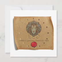 ZODIAQUE - Lion - Carte de vœux personnalisée
