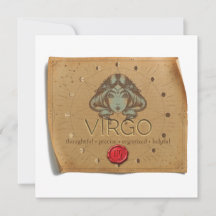 ZODIAQUE - Vierge - Carte de notes personnalisée