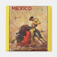 Corrida Mexique Aimant de peinture Vintage