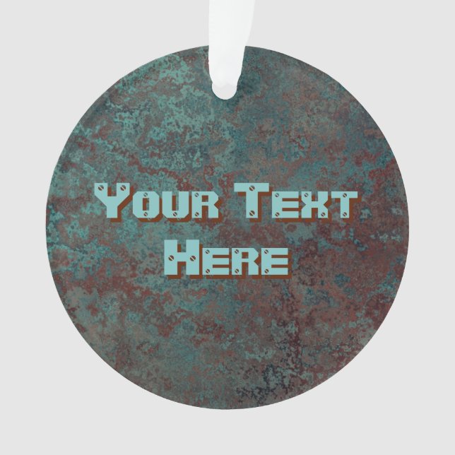 Corrosion "cuivre" imprimé Texte acrylique rond (devant)
