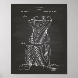 Corset 1884 Chalkboard für Patentkunst Poster