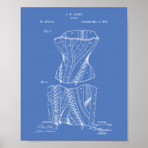Corset 1884 Patent Art Blueprint Poster