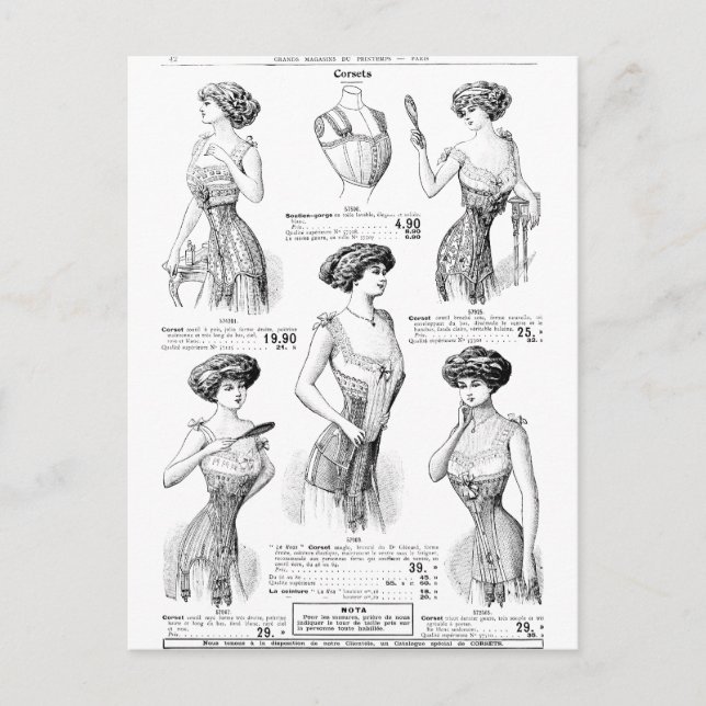 Corset Ad Paris Winter 1909-1910 Postkarte (Vorderseite)