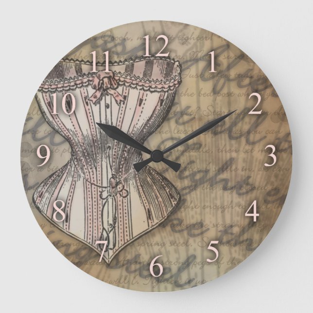 Corset Collage Große Wanduhr (Vorderseite)