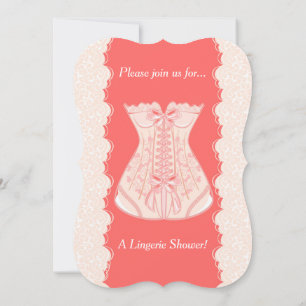 Corset Rose Et Corail Lingerie Douche Invitation