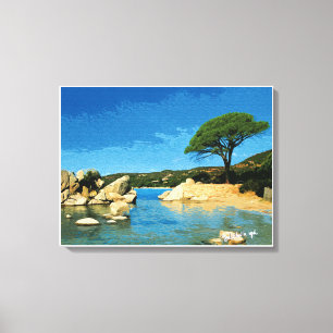 Corsica, Strand von Palombaggia Leinwanddruck