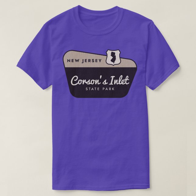 Corsons Inlet Staat Park New Jersey Begrüßungszeic T-Shirt (Design vorne)