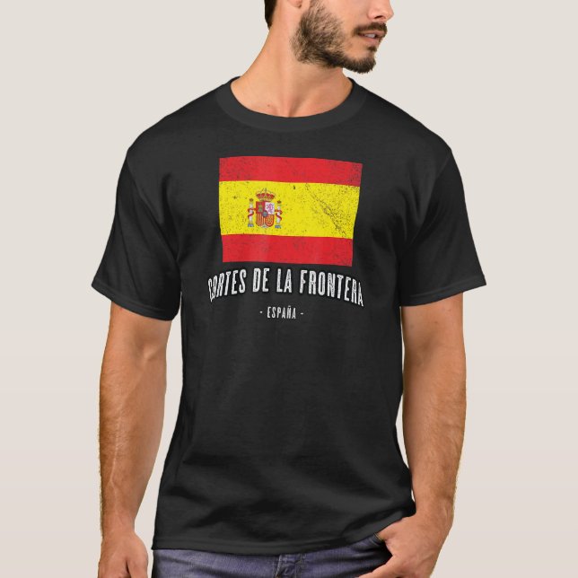 Cortes De La Frontera Spanien Es Flag Stadt Bander T-Shirt (Vorderseite)