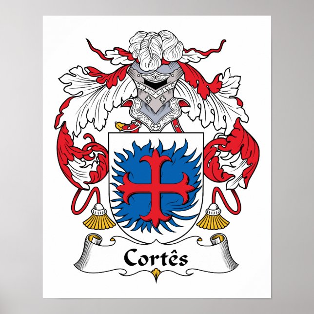 Cortes Familienwappen Poster (Vorne)