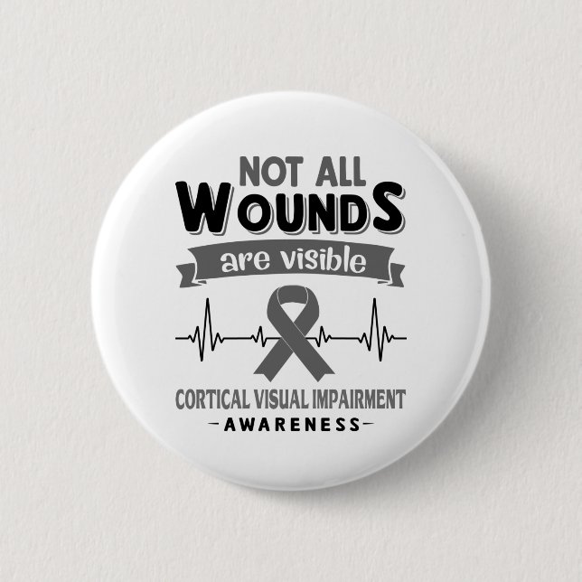 Cortical Visuell Impairness Awareness Month Ribbon Button (Vorderseite)