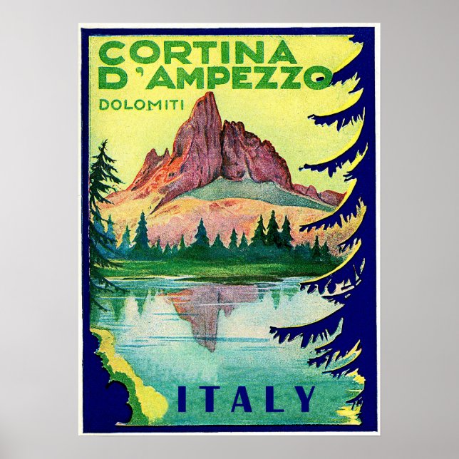 Cortina D' Ampezzo, Dolomiti Alpen, Italien, Vinta Poster (Vorne)