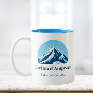 Cortina d’Ampezzo Italien Andenken Kaffee Zweifarbige Tasse