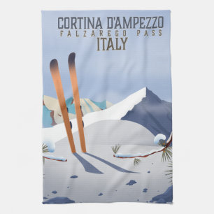 Cortina d'Ampezzi Italien Skilanglauf Kunst, Dicht Geschirrtuch