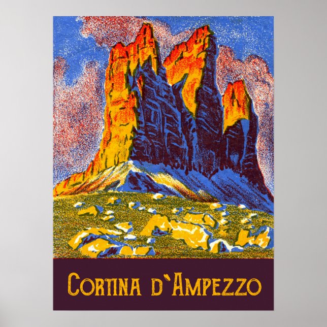 Cortina d'Ampezzo, Gebirge, Italien Poster (Vorne)