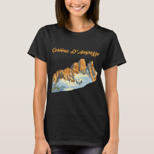 Cortina d'Ampezzo Italie T-Shirt de voyage rétro