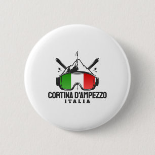 Cortina D'ampezzo Italien Retro-Skigebiet Skifahre Button
