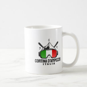 Cortina D'ampezzo Italien Retro-Skigebiet Skifahre Kaffeetasse