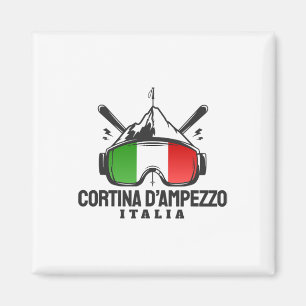 Cortina D'ampezzo Italien Retro Skigebiet Skigebie Magnet