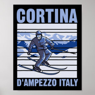 Cortina D'ampezzo Italien Skifahren Poster
