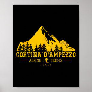 Cortina D'ampezzo Italien Skigebiet Lugano Poster